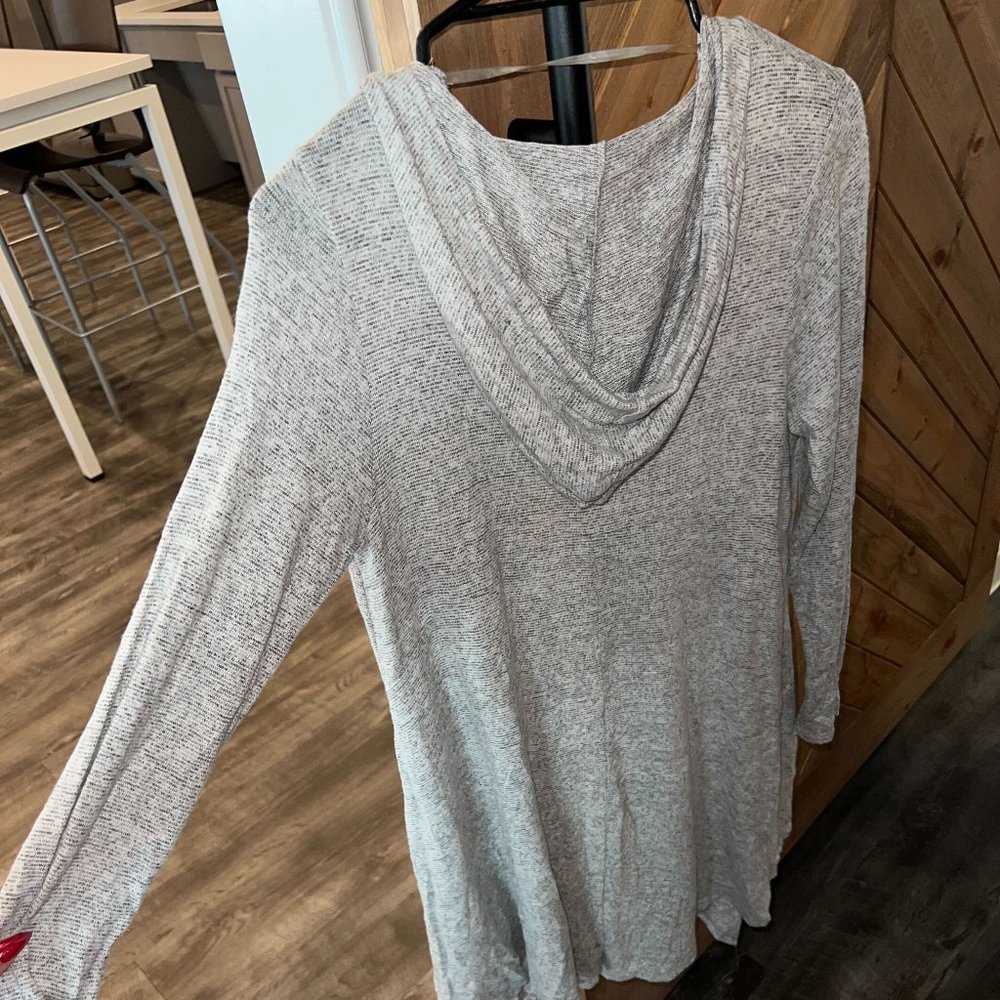 TJ Maxx Long Grey Hooded Cardigan